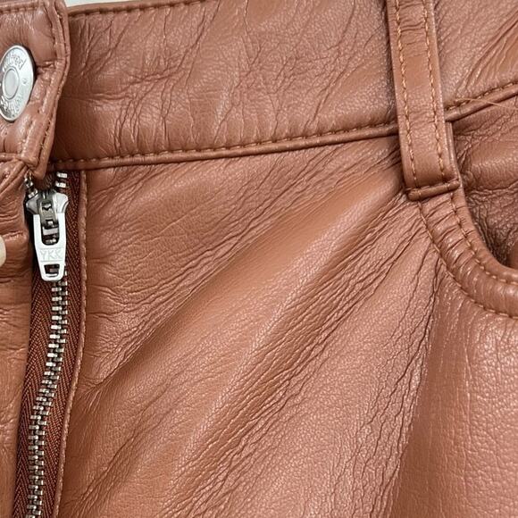 Aritzia Wilfred The Melina Pant Faux Vegan Leather High Waist Cognac‎ Brown 0 - Picture 5 of 12